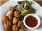 chicken poppers with chilli dip